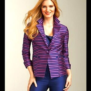 Talbots Silk Grace Doupioni Blazer Jacket